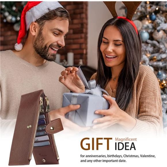 Womens Wallet RFID Blocking Bifold Multi Card Case Wallet with Zipper Pocket - Picture 5 of 6